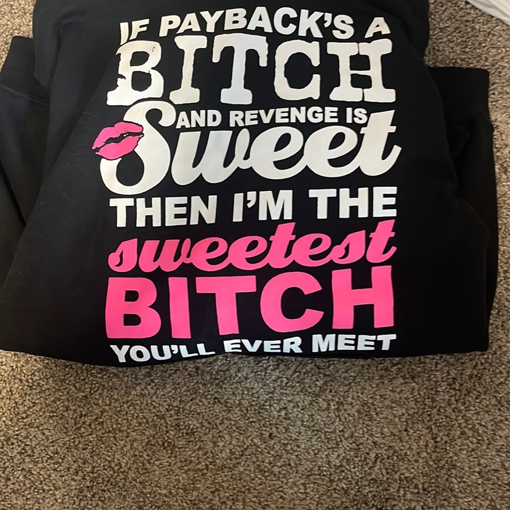 Size lg graphic hooded sweatshirt